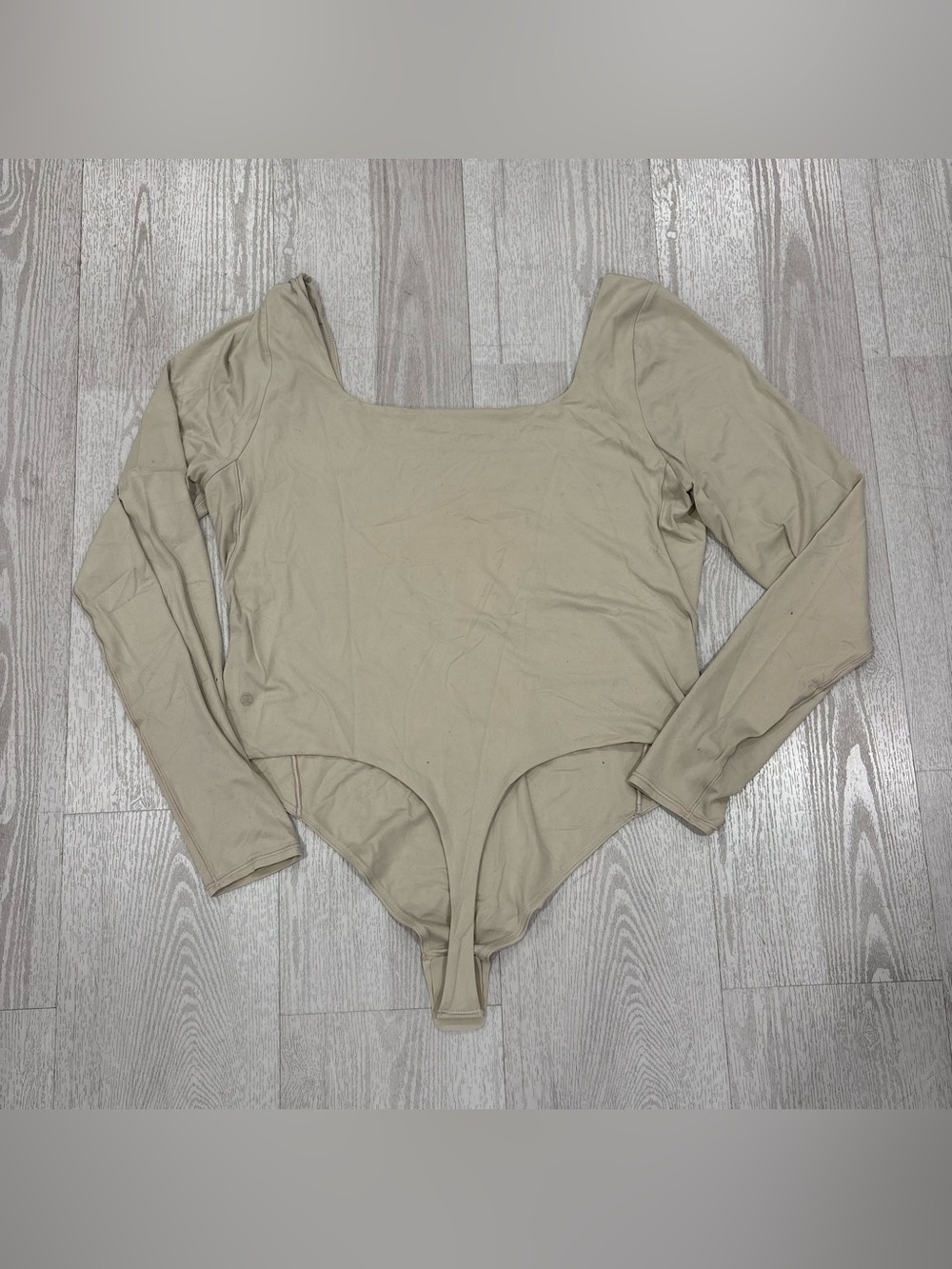 Lululemon Square-Neck Long-Sleeve Cream Bodysuit